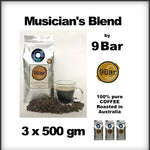 9 Bar Coffee Musician's Bland 3 x 500 g